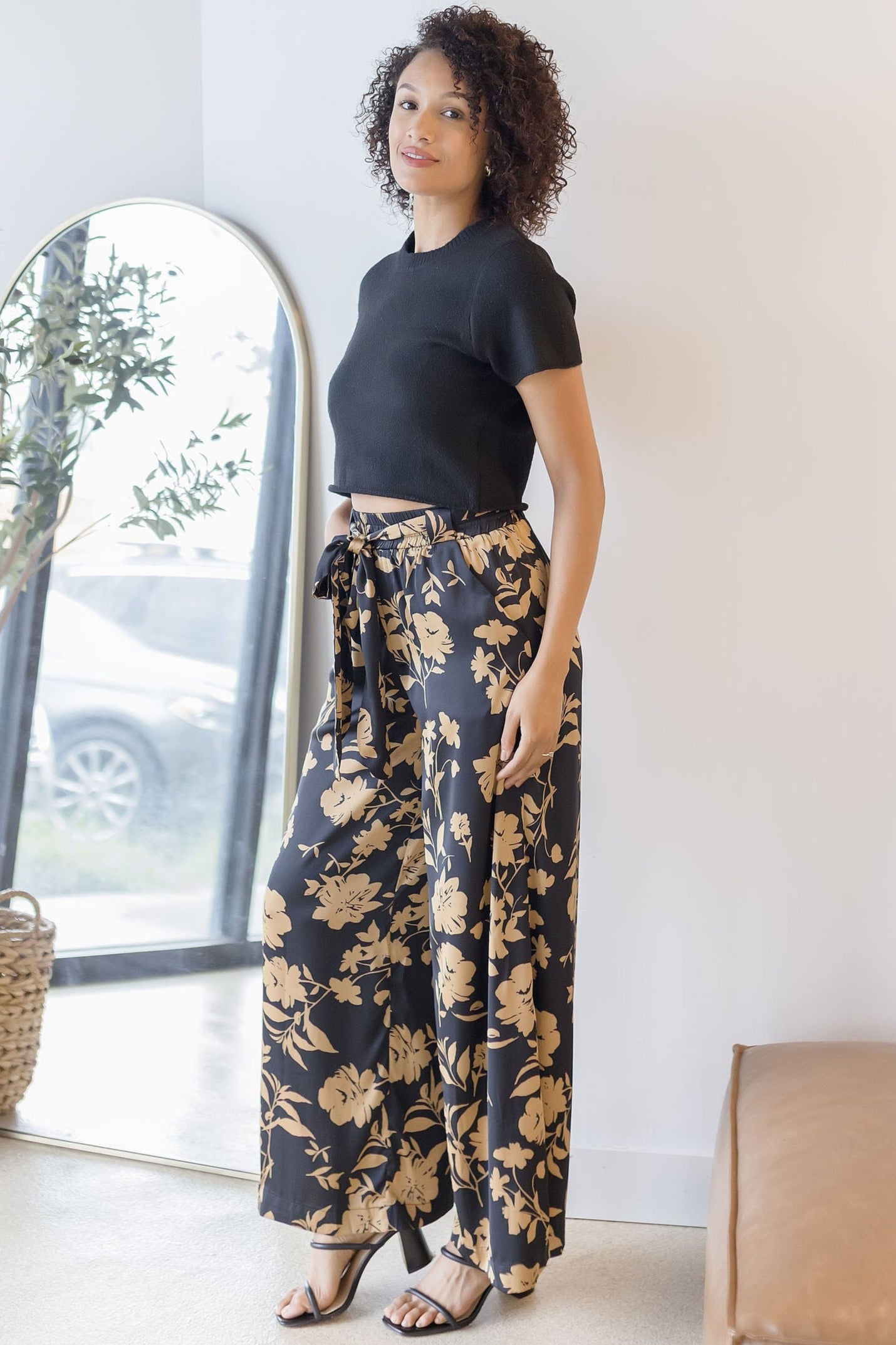 Astra Printed Tie Waist Pant Astra Printed Tie Waist Pant