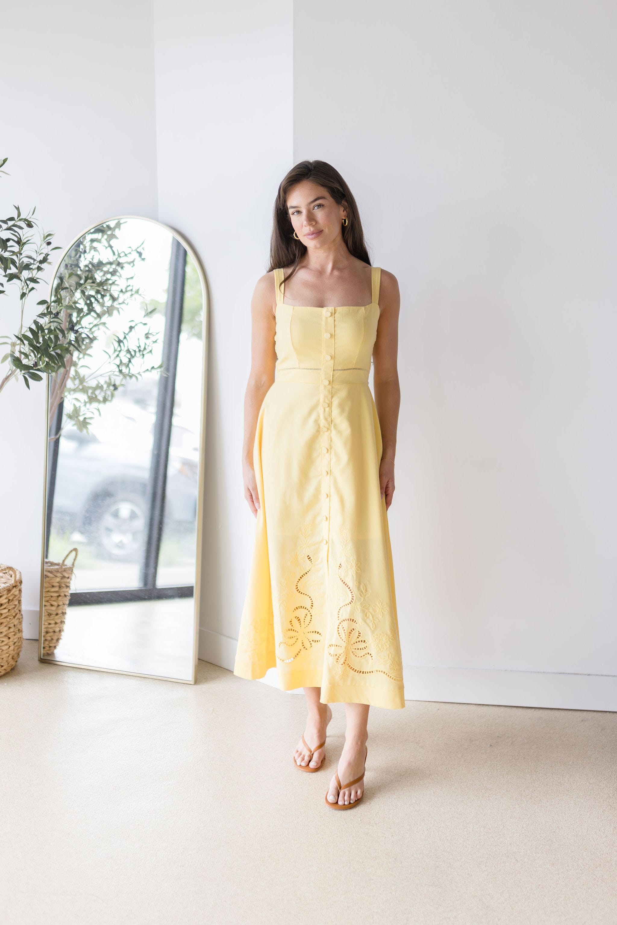 Slow Burn Eyelet Midi Dress