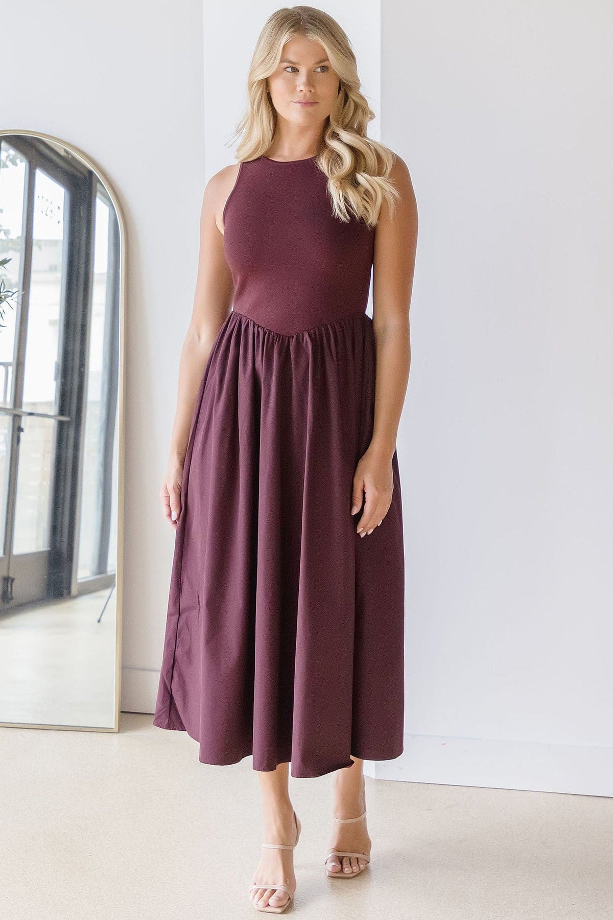 Moon River Ashby Mixed Media Midi Dress | Wild Dove Boutique
