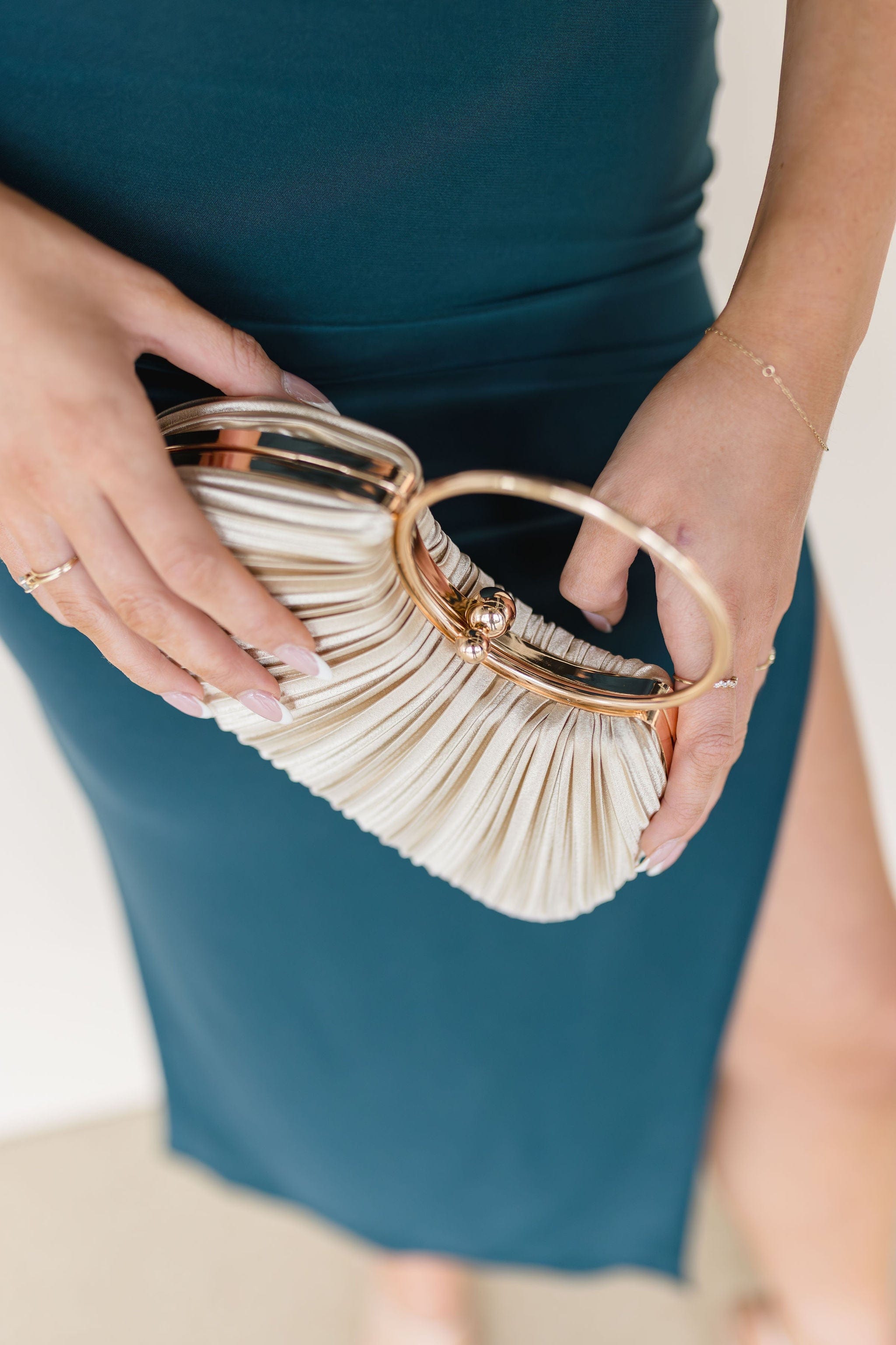 Ava Pleated Satin Evening Clutch Ava Pleated Satin Evening Clutch