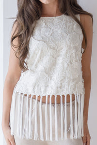 Alessia Embroidered Fringe Top