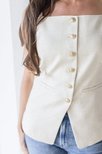 Harper Button Front Top