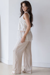 Alessia Embroidered Fringe Top