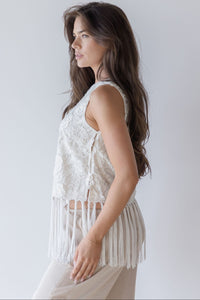 Alessia Embroidered Fringe Top