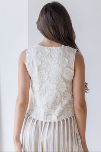 Alessia Embroidered Fringe Top