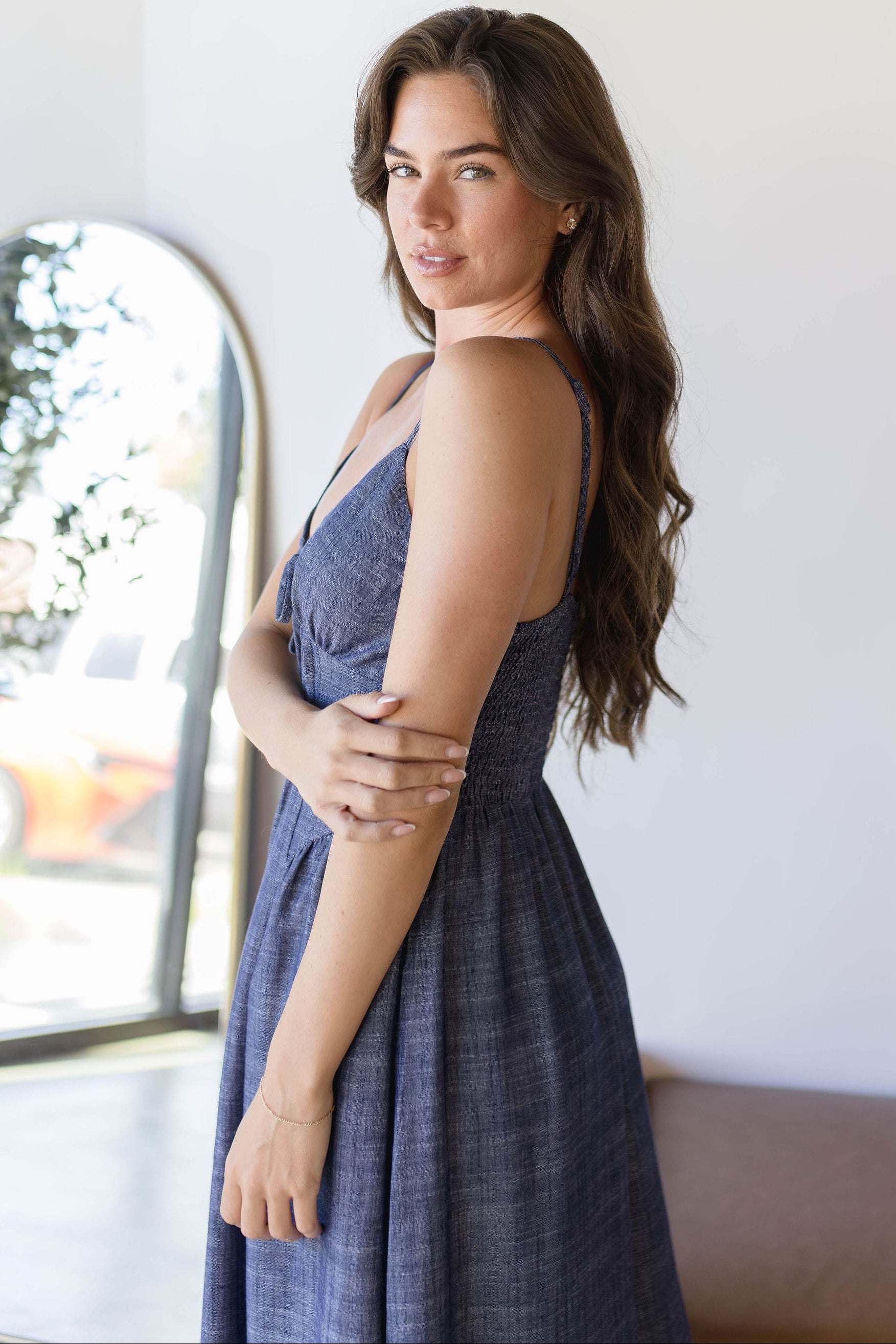Malia Tie Front Midi Dress