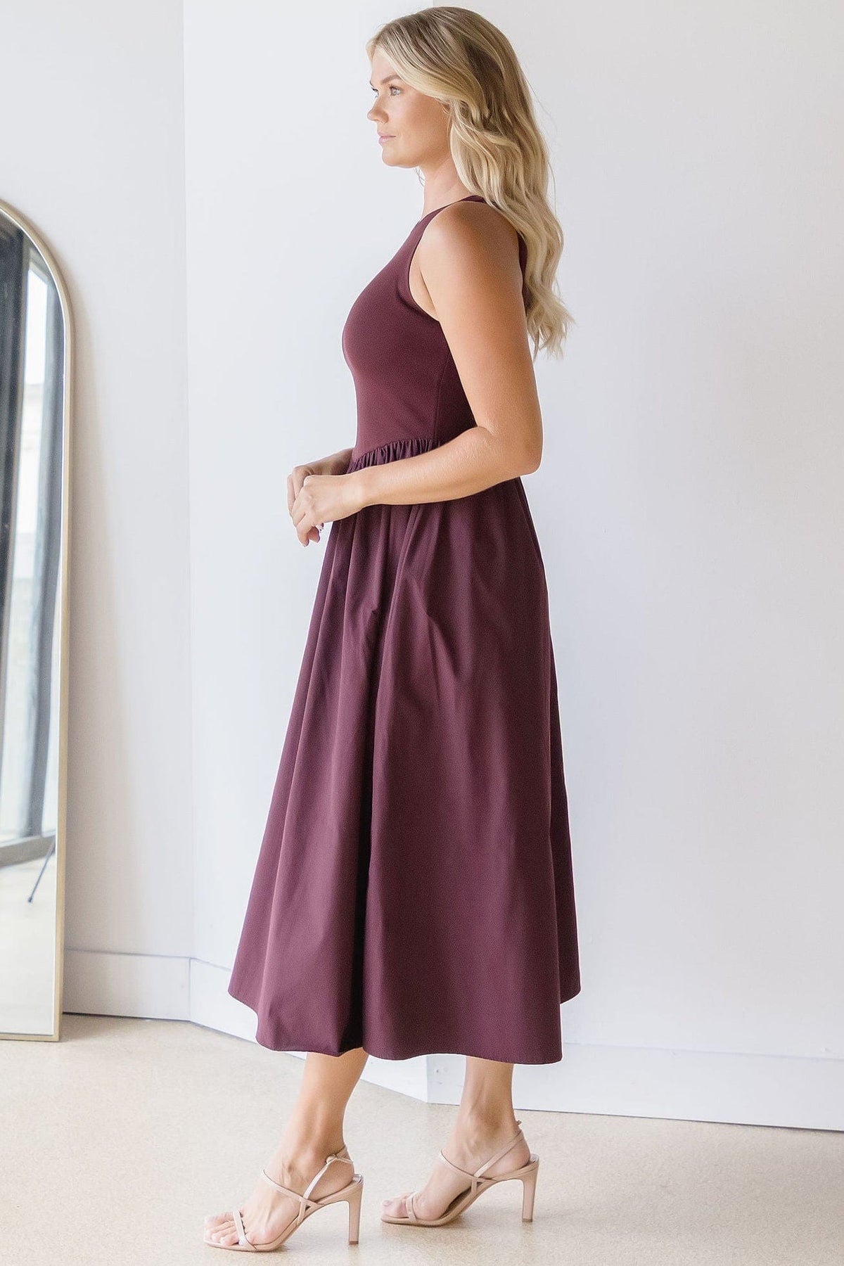 Moon River Ashby Mixed Media Midi Dress | Wild Dove Boutique