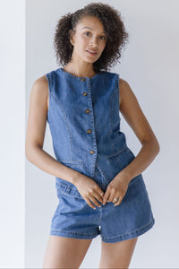 Ansel Button Up Denim Vest