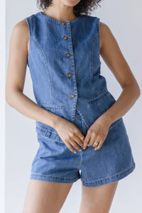 Ansel Button Up Denim Vest