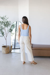 V Neck Ribbed Cropped Brami