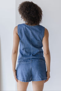Ansel Button Up Denim Vest