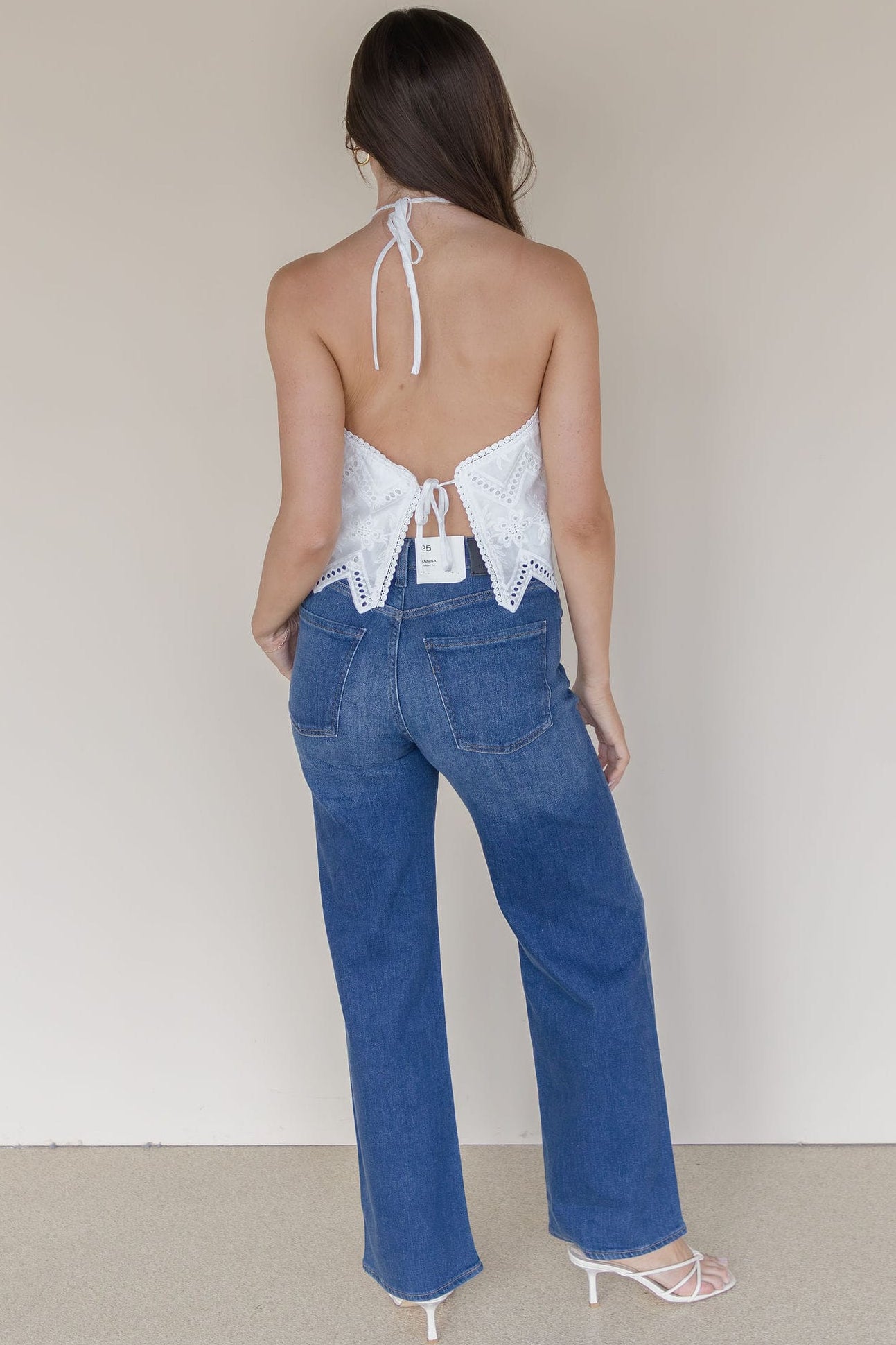Zurie Eyelet Halter Top