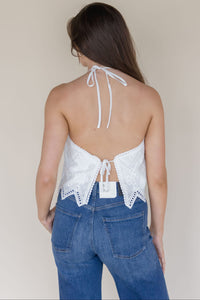 Zurie Eyelet Halter Top