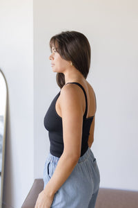 V Neck Ribbed Cropped Brami