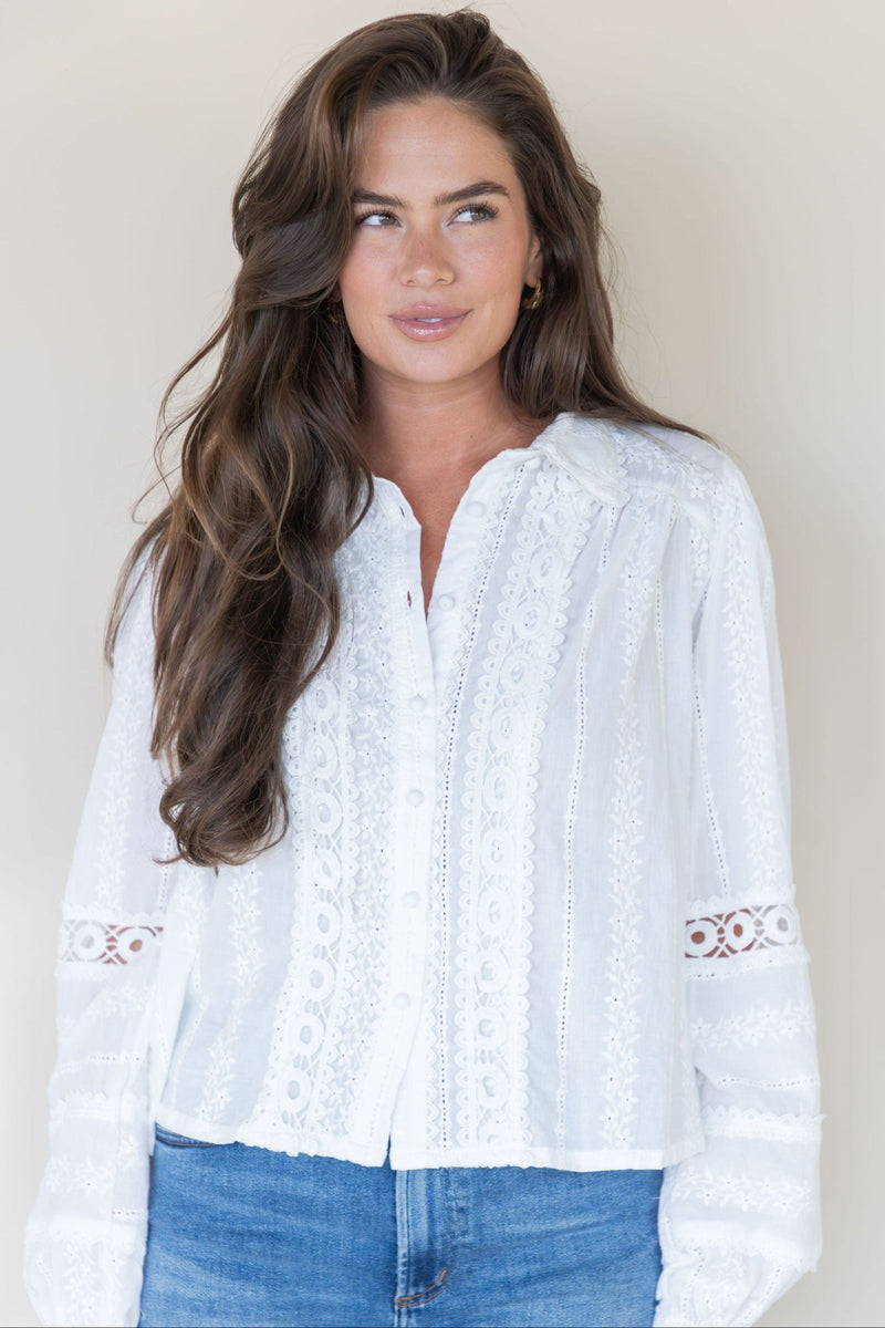 Nellie Eyelet Long Sleeve Blouse Nellie Eyelet Long Sleeve Blouse