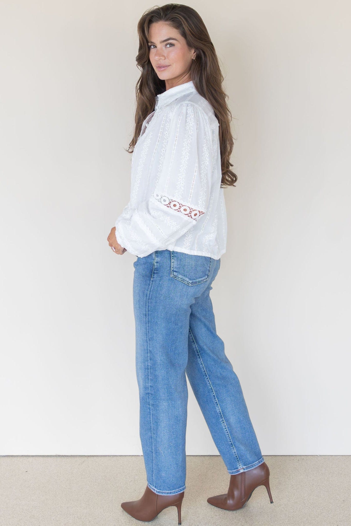 Nellie Eyelet Long Sleeve Blouse Nellie Eyelet Long Sleeve Blouse