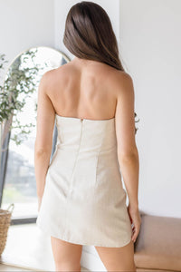 Haralda Linen Strapless Mini Romper