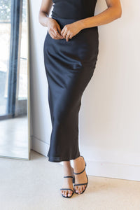 Ruthie Satin Midi Skirt Ruthie Satin Midi Skirt