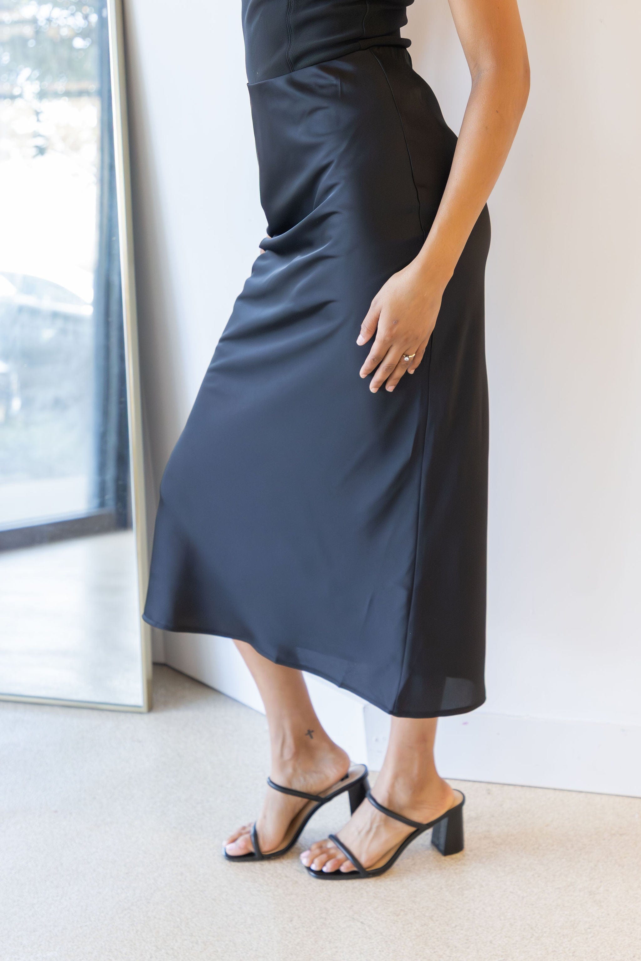 Ruthie Satin Midi Skirt Ruthie Satin Midi Skirt