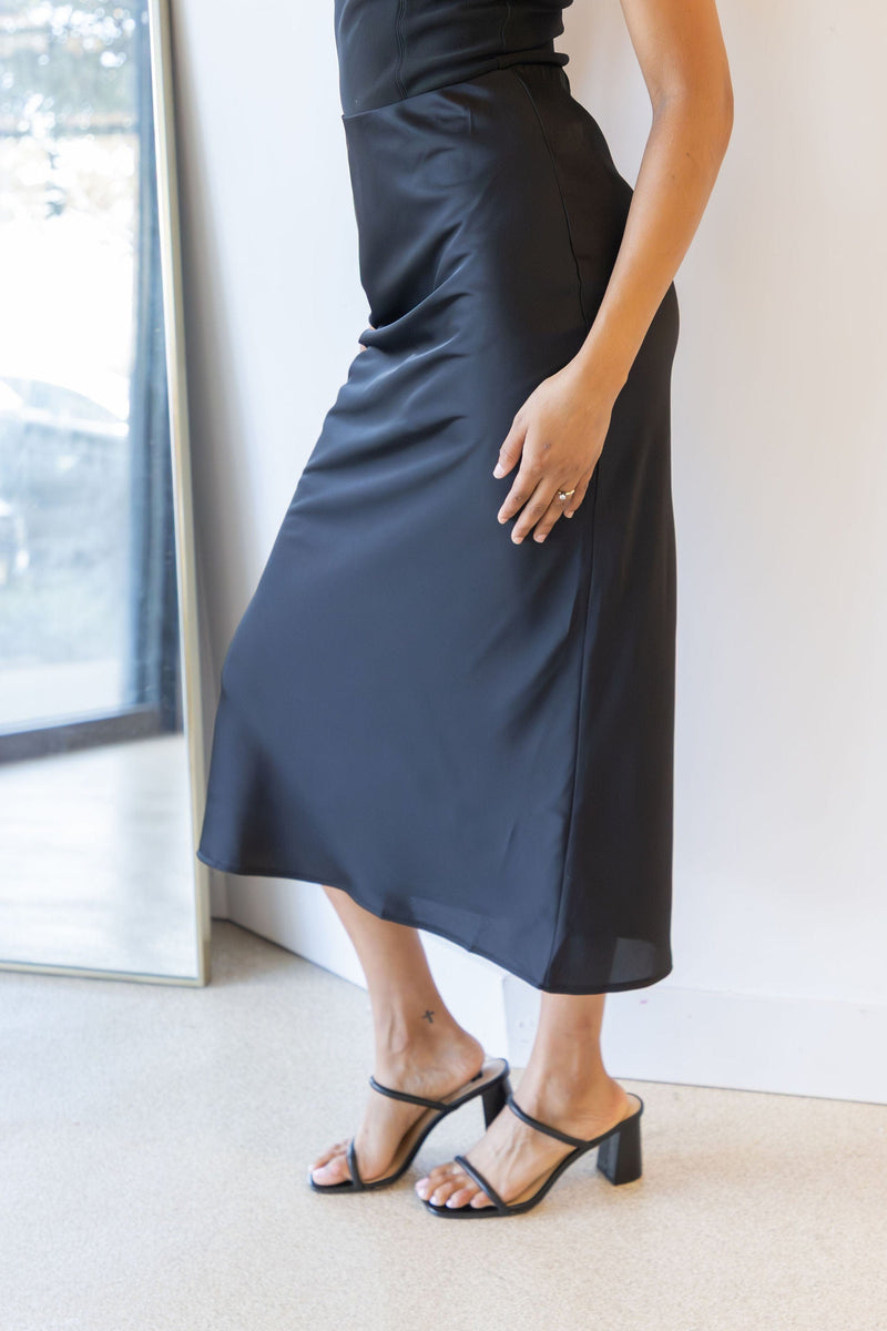 Ruthie Satin Midi Skirt Ruthie Satin Midi Skirt