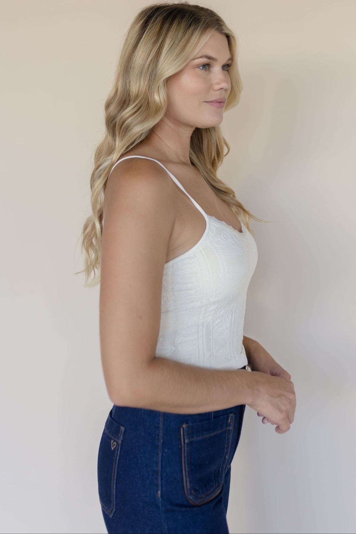 Double Lace Trim Textured Brami