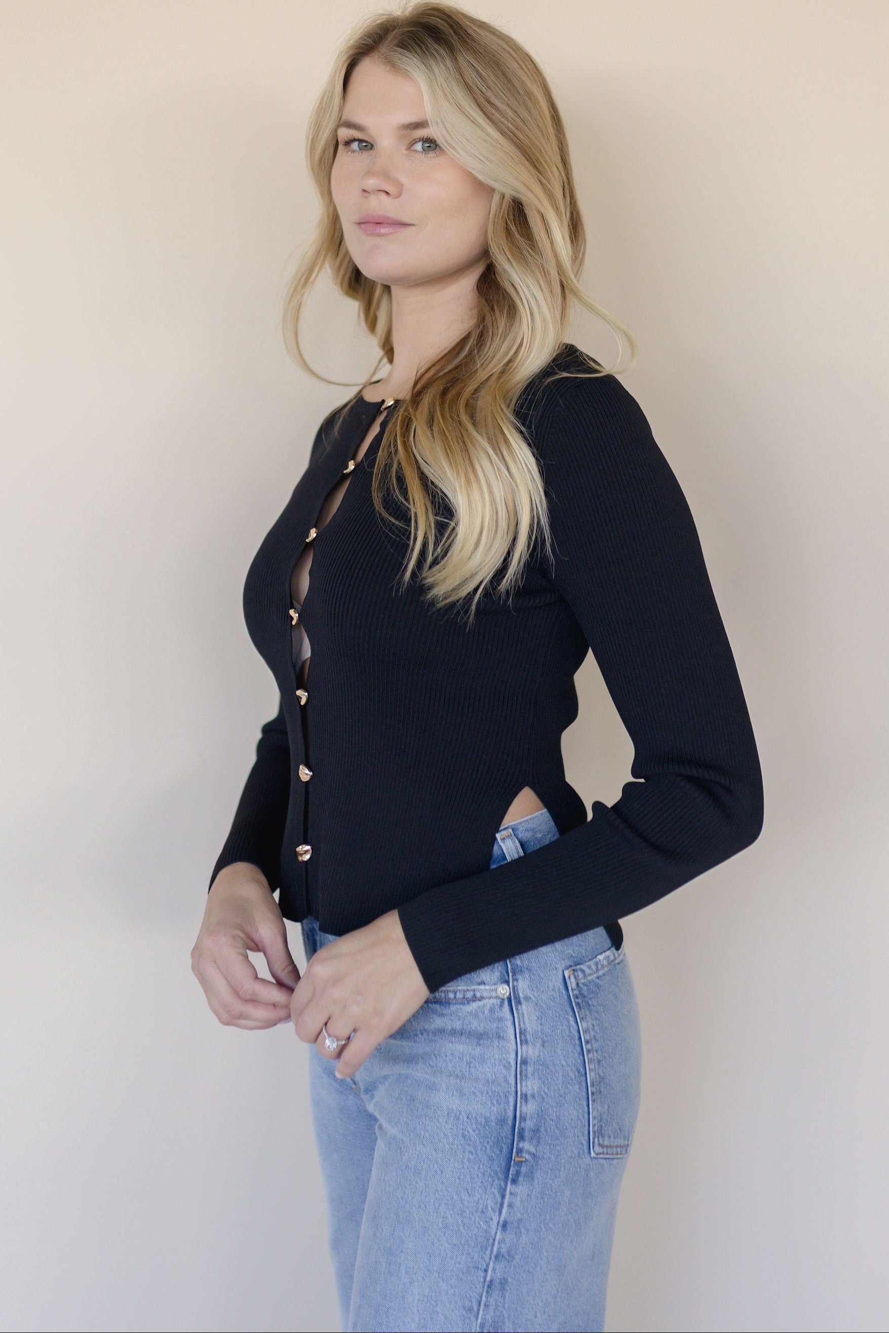 Sloane Jewel Button Knit Cardigan Sloane Jewel Button Knit Cardigan