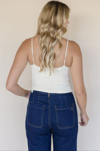 Double Lace Trim Textured Brami