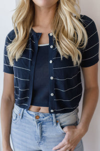 Coastline Tank & Short Sleeve Cardigan Set