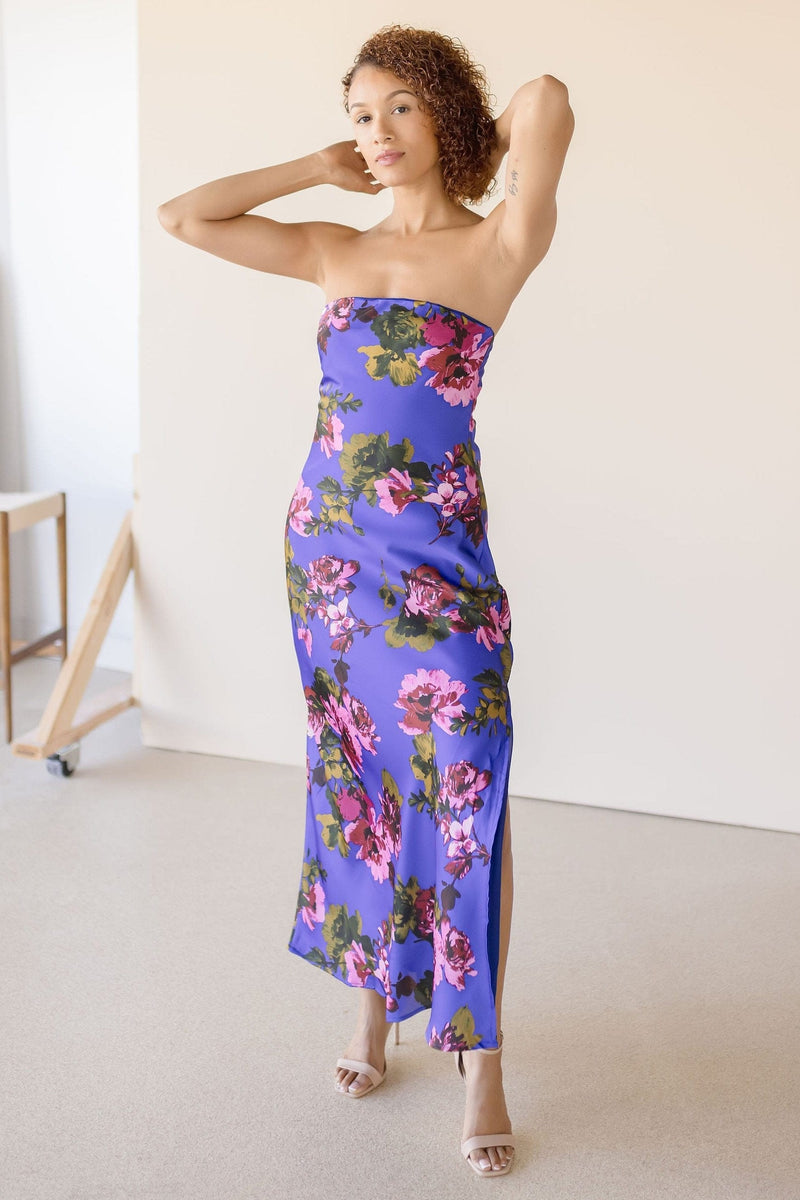 Art Of Bloom Strapless Maxi Dress