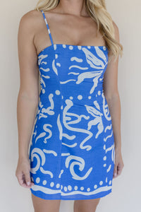 Mediterranean Skies Mini Dress