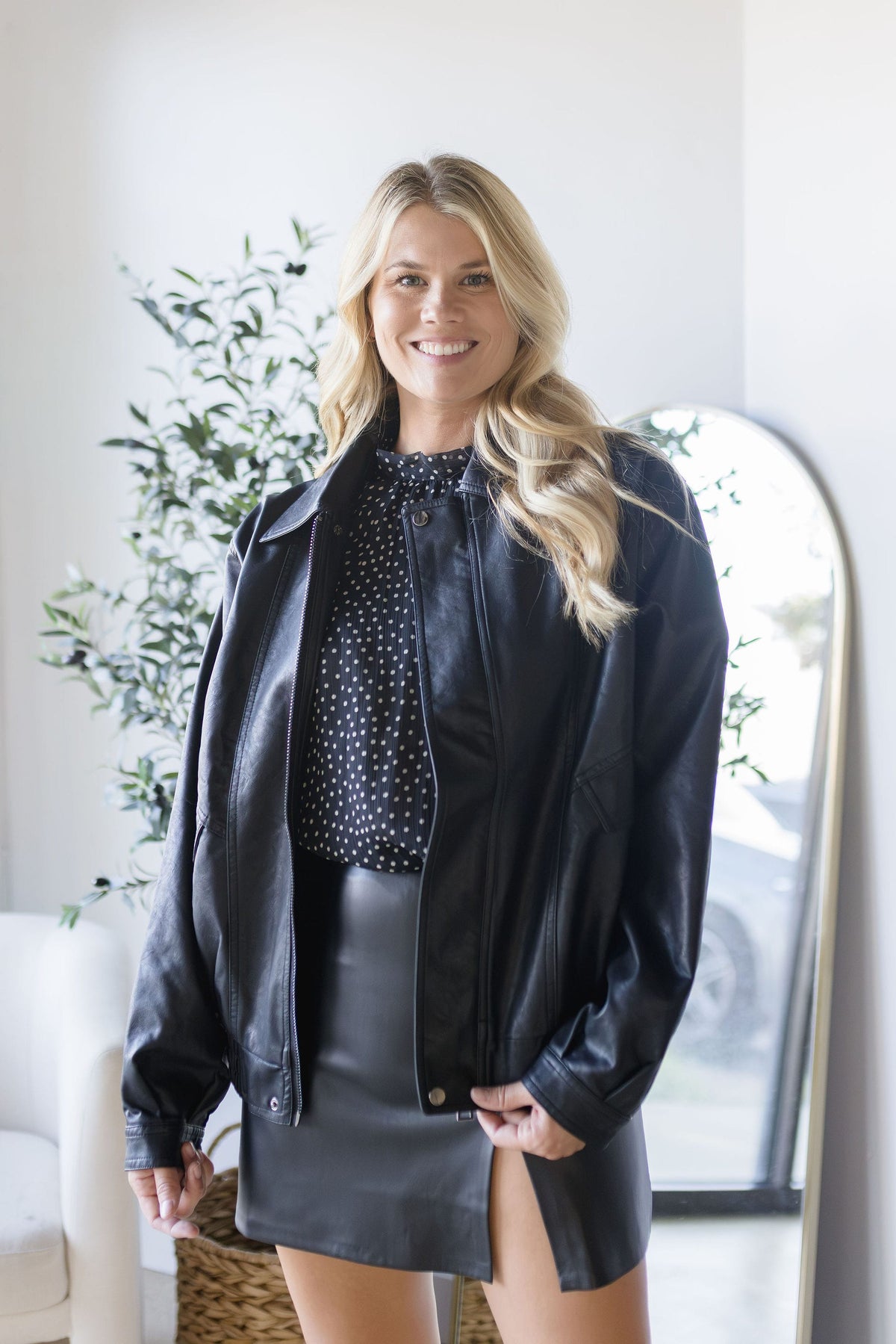 Briar Oversized Leather Jacket