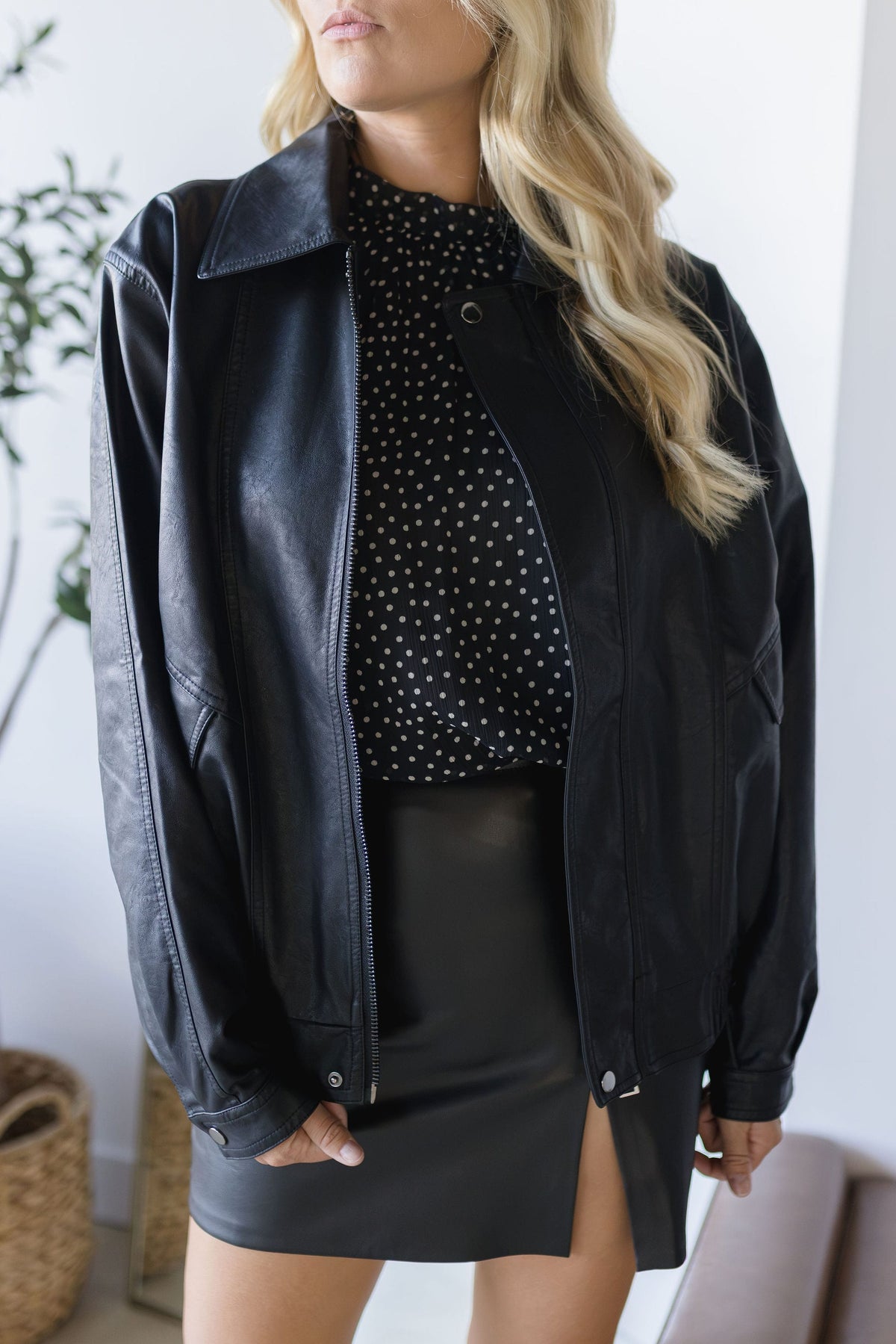Briar Oversized Leather Jacket