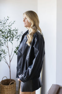 Briar Oversized Leather Jacket