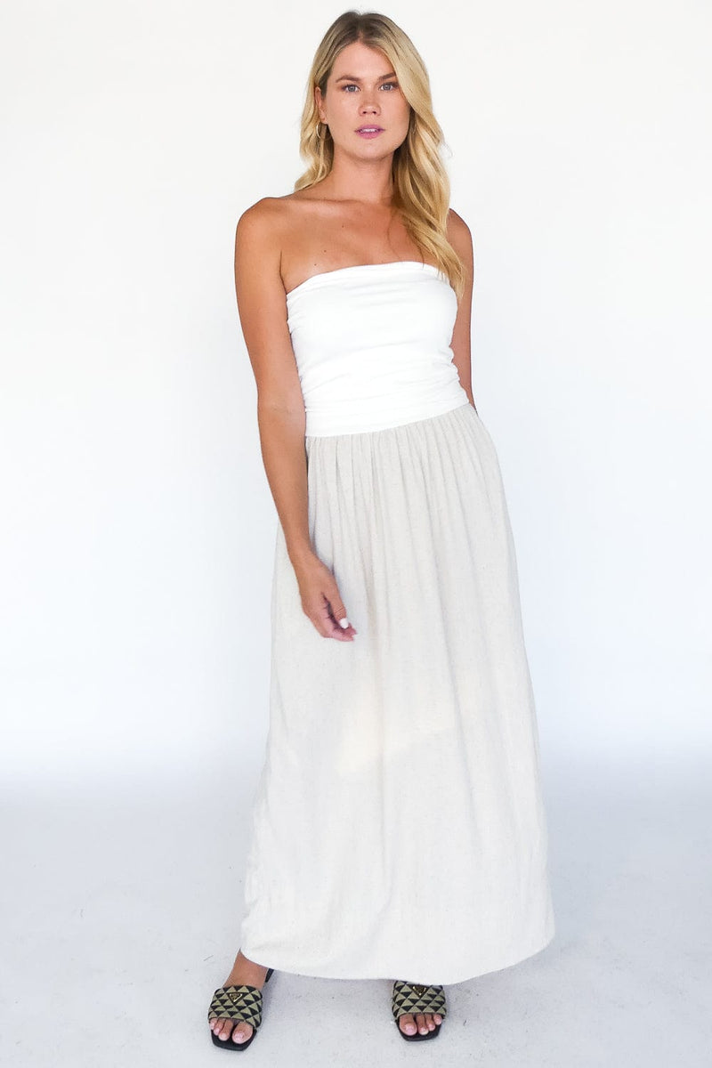 Celeste Linen Mix Tube Top Dress