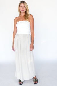 Celeste Linen Mix Tube Top Dress