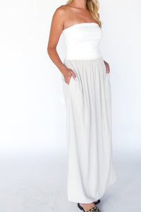 Celeste Linen Mix Tube Top Dress