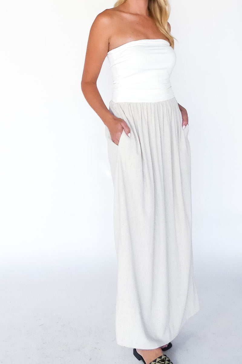 Celeste Linen Mix Tube Top Dress