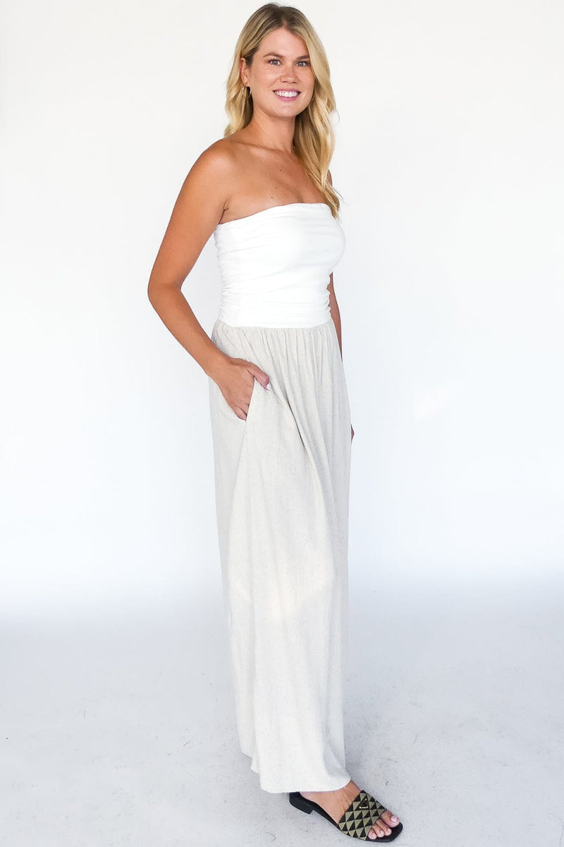 Celeste Linen Mix Tube Top Dress