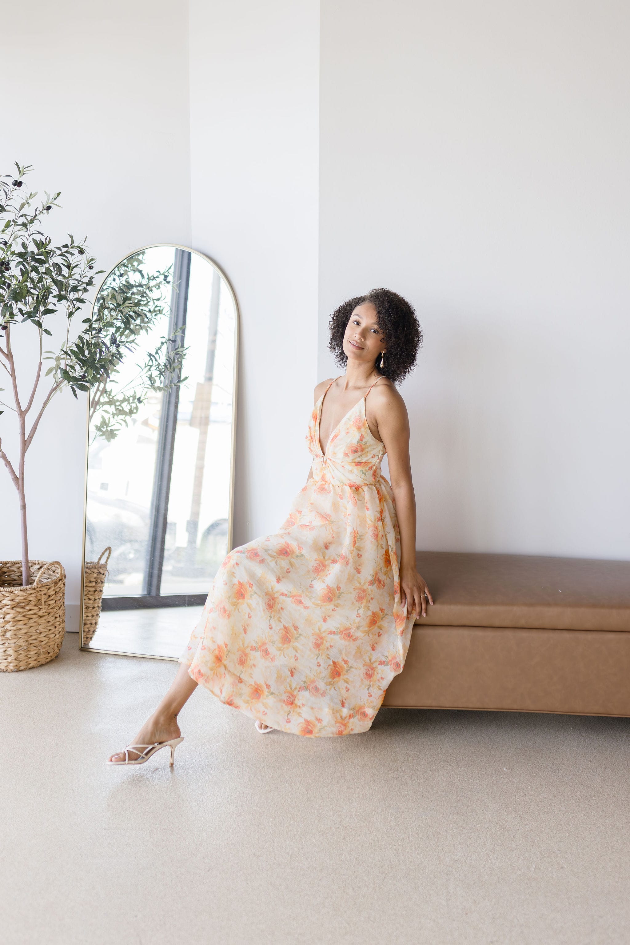 Janna Plunge Midi Dress