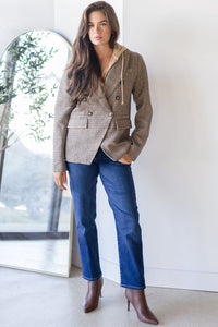 Vivienne Hooded Herringbone Blazer