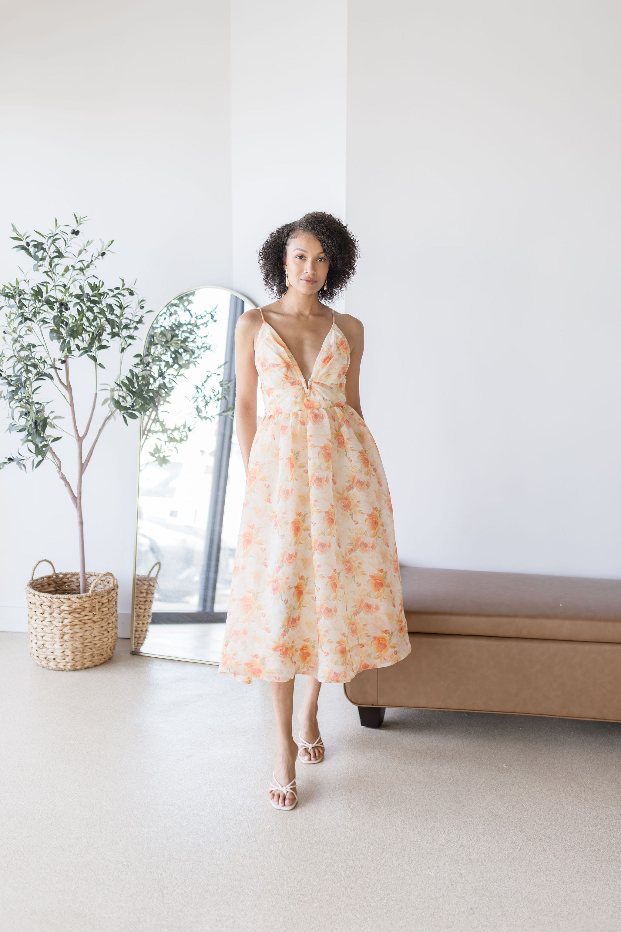 Janna Plunge Midi Dress