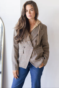 Vivienne Hooded Herringbone Blazer