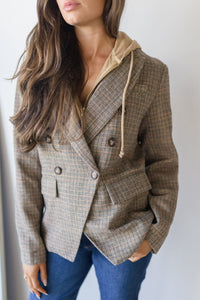 Vivienne Hooded Herringbone Blazer