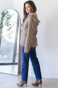 Vivienne Hooded Herringbone Blazer