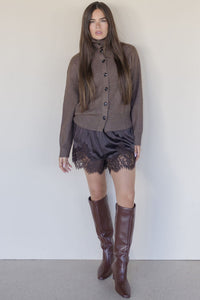 Linnea Mock Neck Button Cardigan