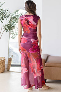 Parmida Mesh Floral Maxi Dress