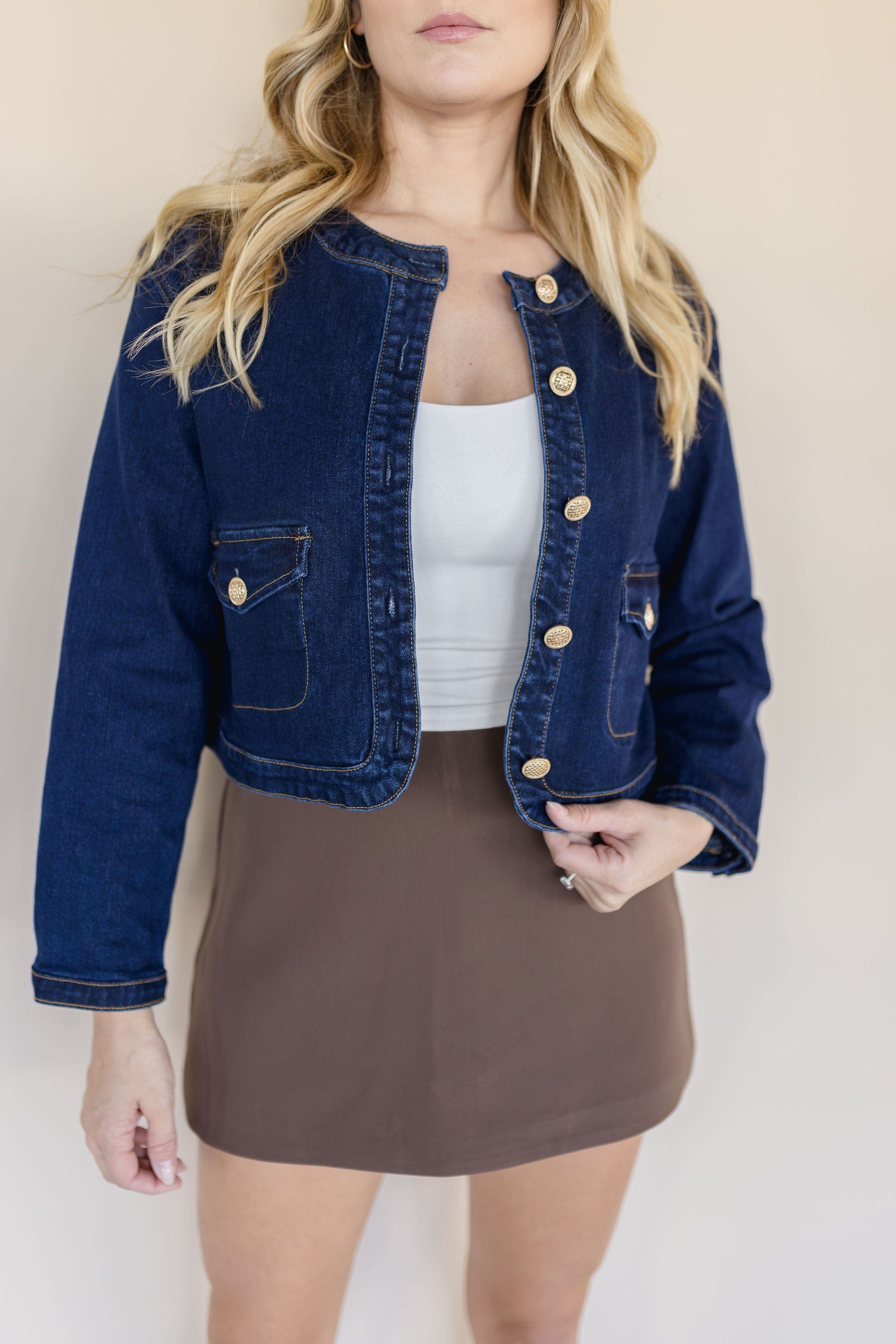 Aubrey Cropped Denim Jacket