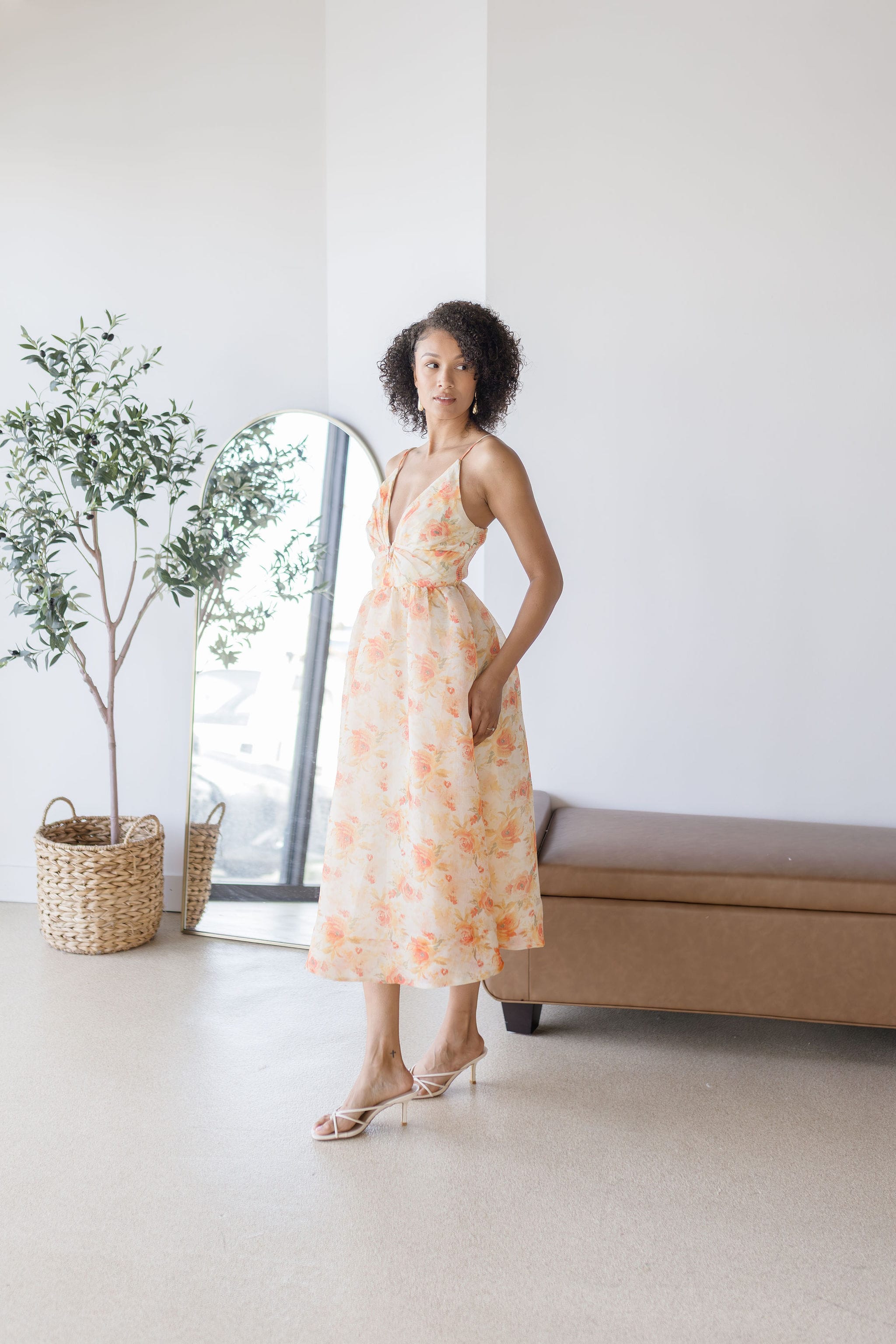 Janna Plunge Midi Dress
