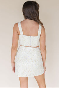 Jeany Beaded Tweed Mini Skirt Jeany Beaded Tweed Mini Skirt