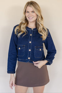 Aubrey Cropped Denim Jacket